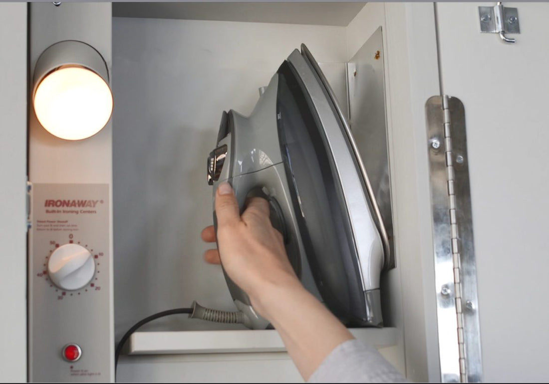 What is the size of the hot iron storage shelf